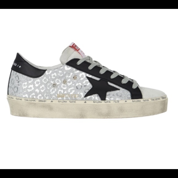 Golden Goose Shoes - Golden Goose Hi Star Silver Leopard/Black Star NIB